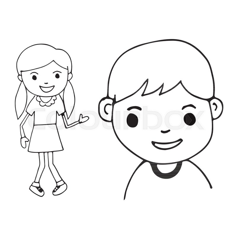 800x800 Hand Draw Kid Stock Vector Colourbox