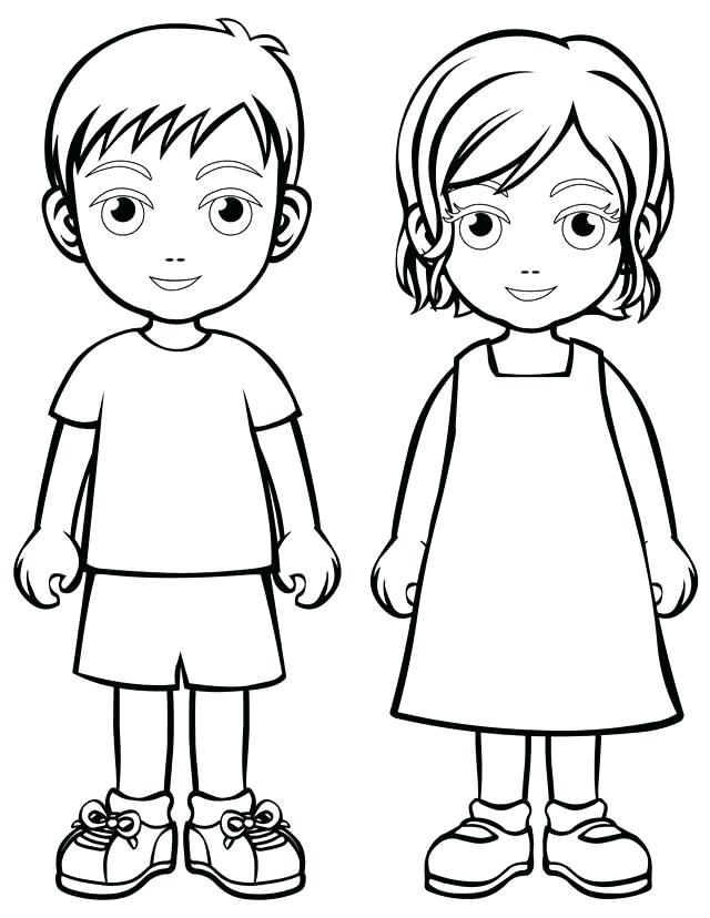 640x828 Blank Face Coloring Page Boy And Girl Coloring Page More Blank