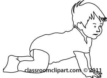 350x256 Children Clipart Outline Baby Crawling With Socks