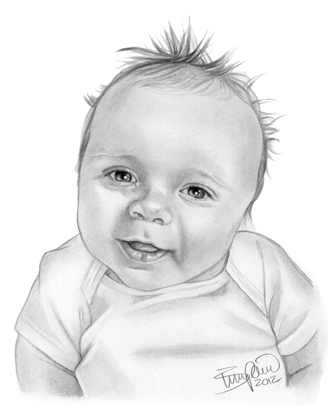 480x600 Pencil Portrait Of Baby Drawn By Wendy Zumpano Www