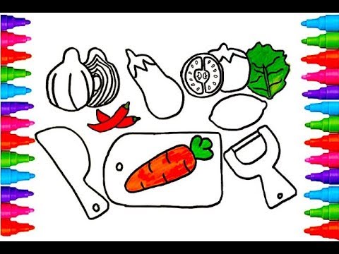 480x360 How To Drawing Cutting Vegetables Colouring Pages Food Art
