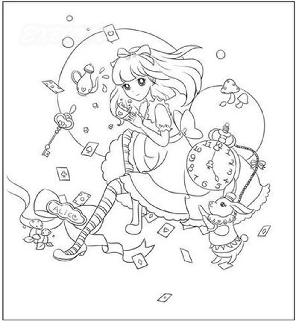 1000x1083 Pure Fill Flower Girl Painted Coloring Books For Adult Children