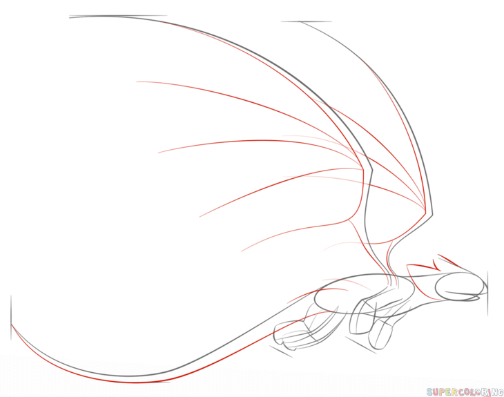 730x575 How To Draw Toothless Flying Step By Step. Drawing Tutorials