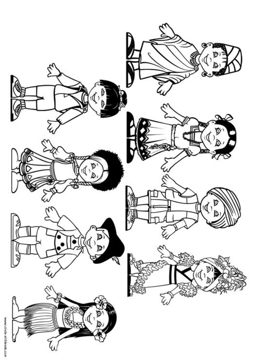 531x750 Coloring Page Children Of The World