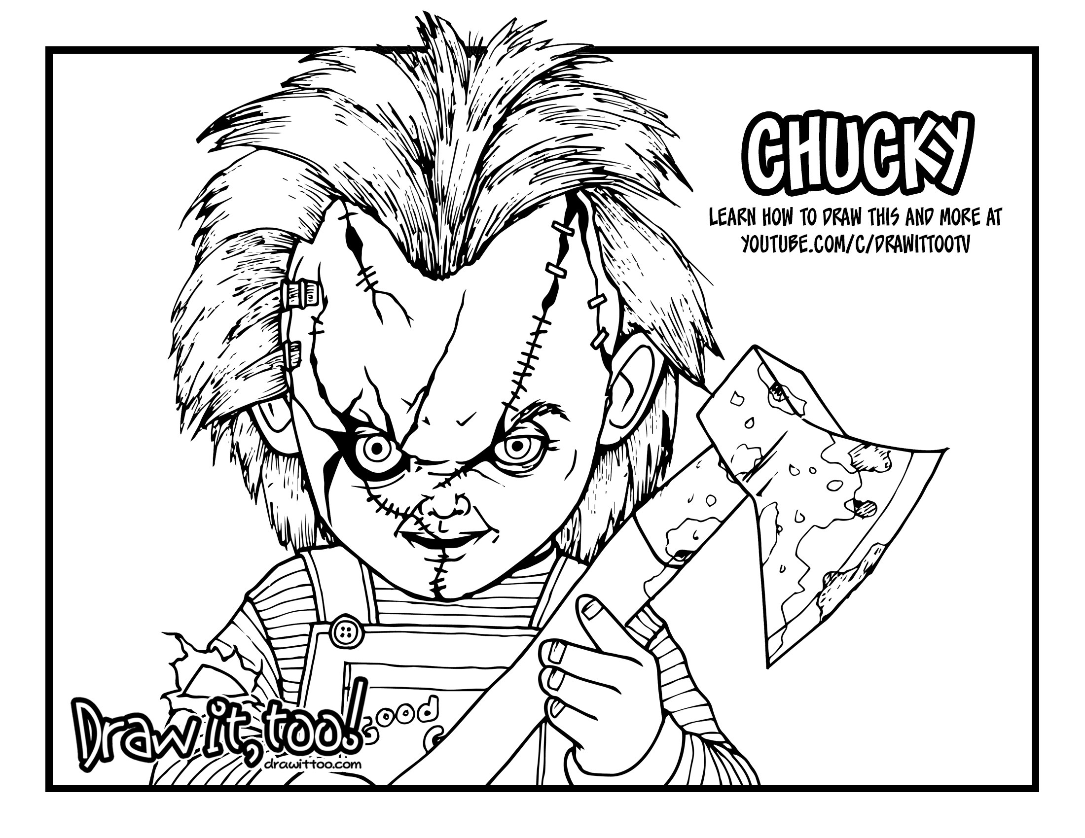 2200x1700 How To Draw Chucky (Child's Play) Drawing Tutorial
