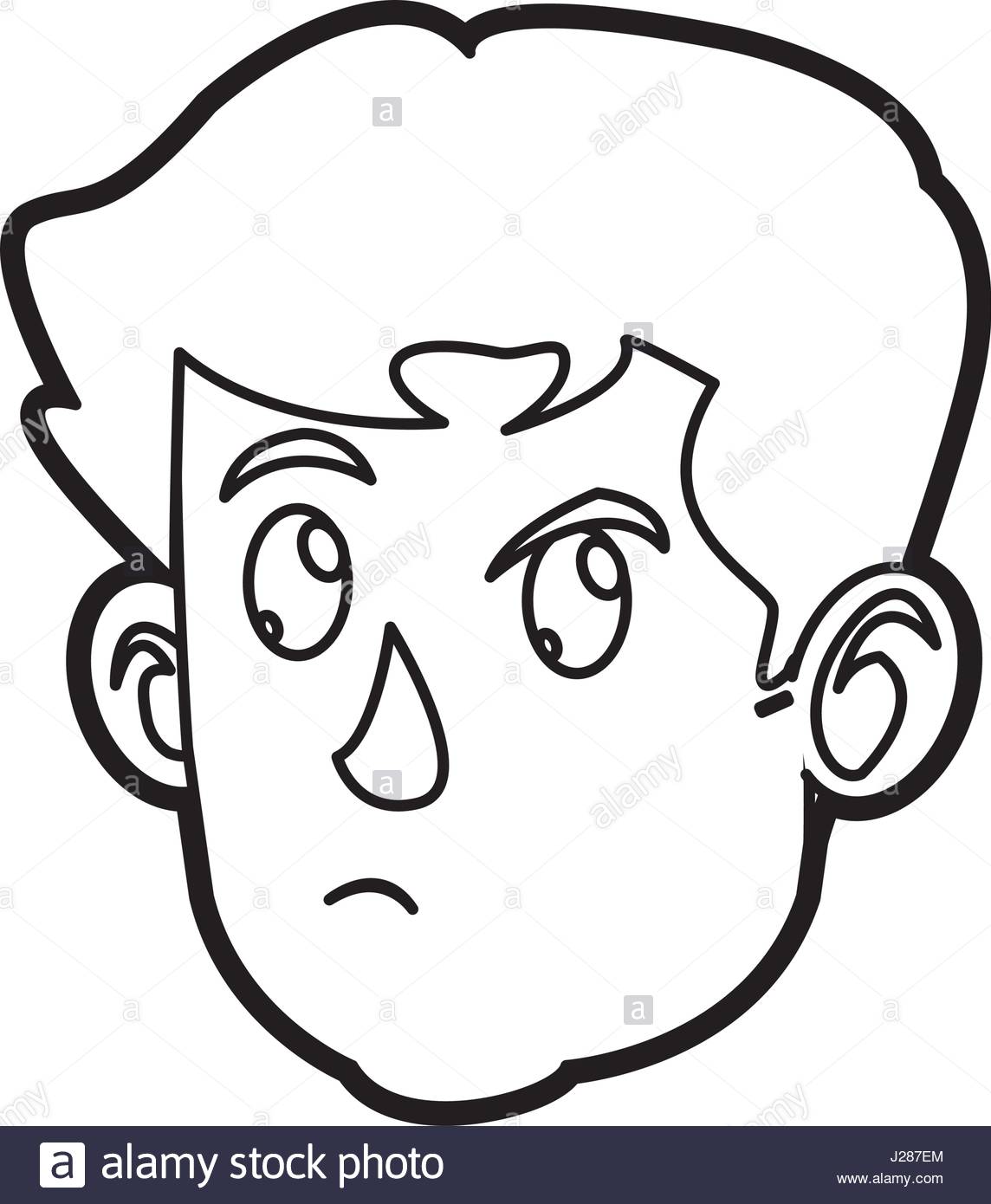 1144x1390 Character Face Head Boy Kid Outline Stock Vector Art