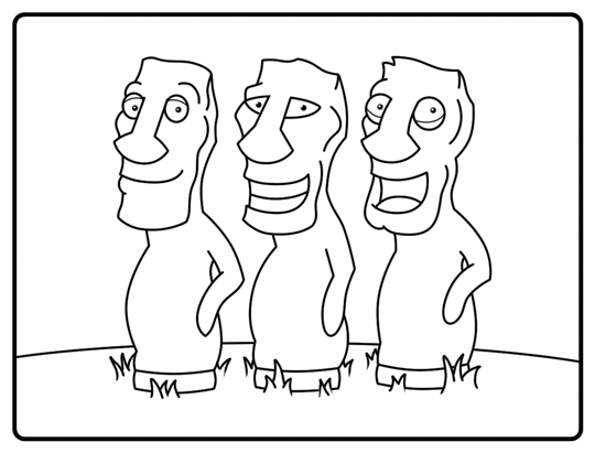 540x411 How To Draw Easter Island Moai Statues