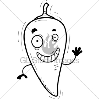 325x325 Cartoon Chili Pepper Waving Gl Stock Images