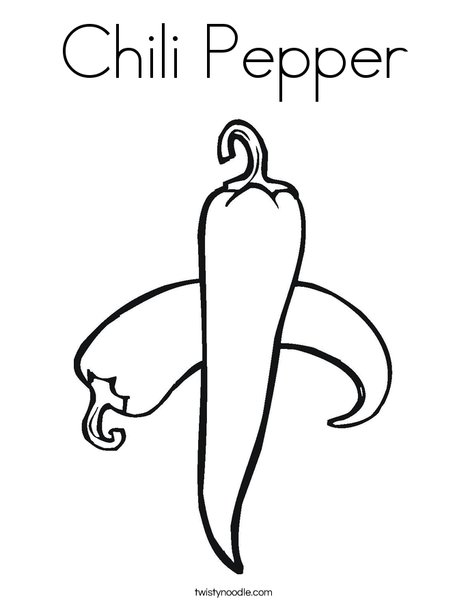 468x605 Chili Pepper Coloring Page From For Applique