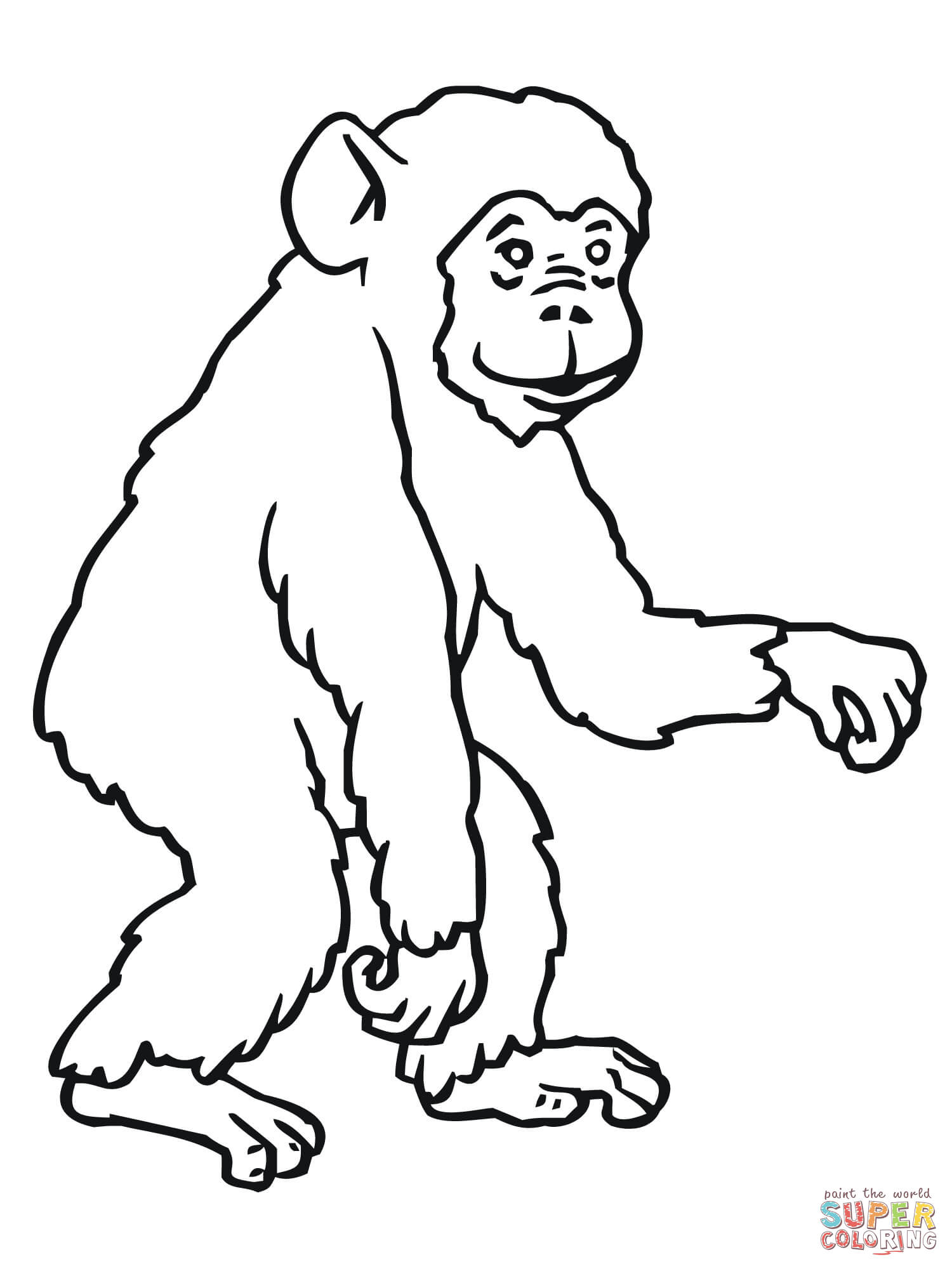 1500x2000 Chimpanzee Coloring Pages Free Coloring Pages