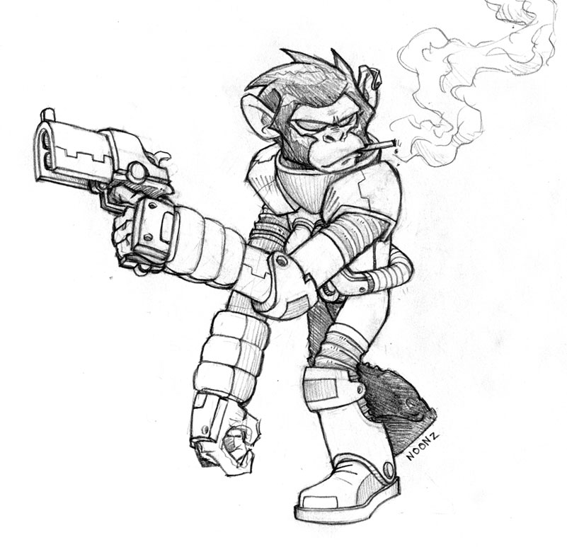 801x773 Space Chimp From Space By Noonz