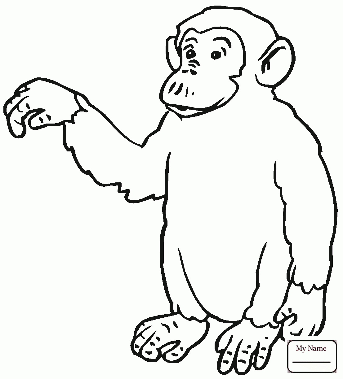 1106x1224 Coloring Pages For Kids Mammals Cartoon Apes Angry Chimpanzee