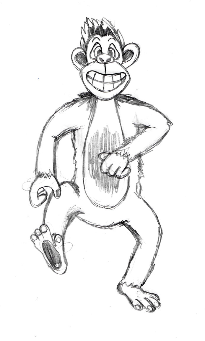 694x1151 Chimpanzee Sketch By Drawingmanuals