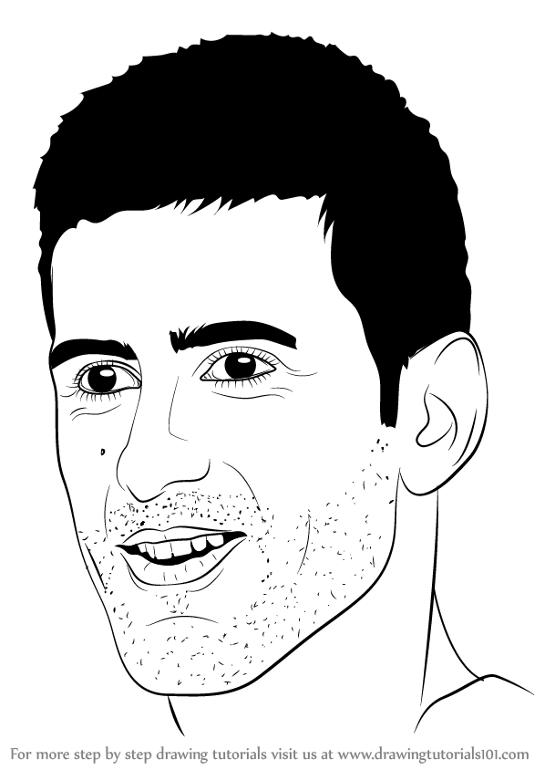598x844 Learn How To Draw Novak Djokovic (Tennis Players) Step By Step