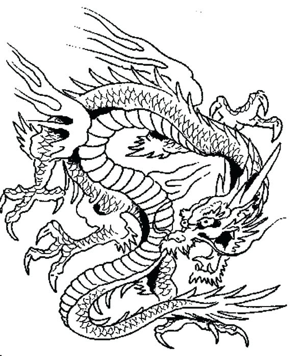 600x699 Chinese Dragon Coloring Pages Realistic Dragon Coloring Pages