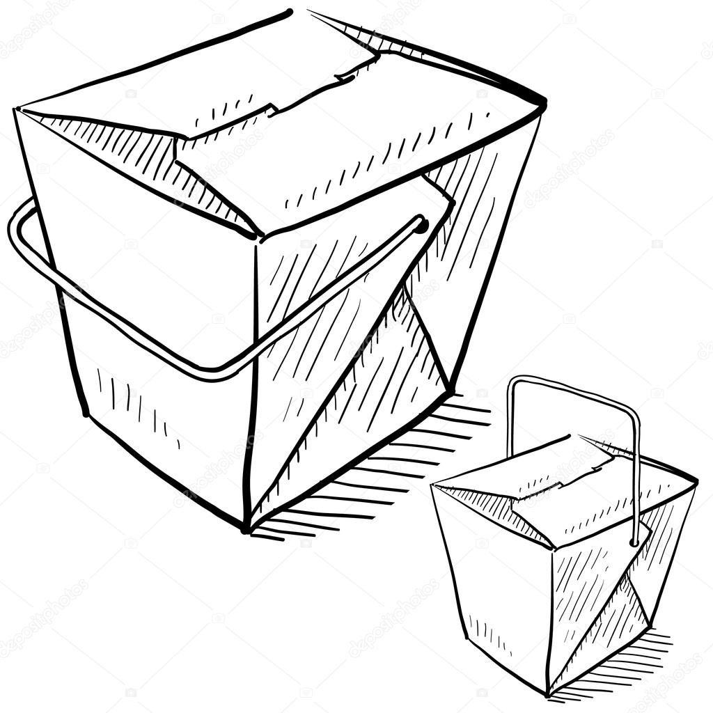 1024x1024 Chinese Food Box Sketch Stock Vector Lhfgraphics