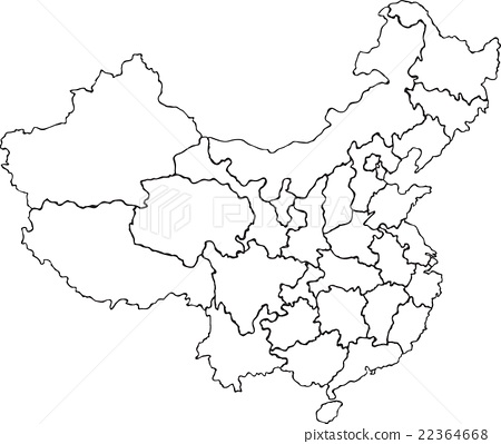 450x399 Freehand China Map Sketch On White Background.