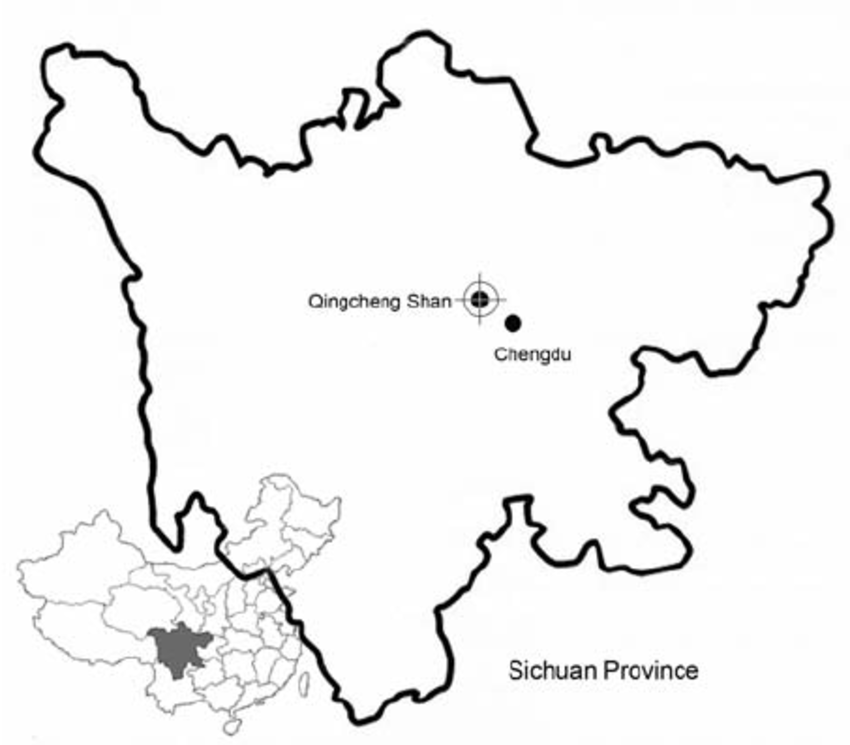 850x745 Map Of Sichuan And China, Showing The Location Of Qingcheng Shan