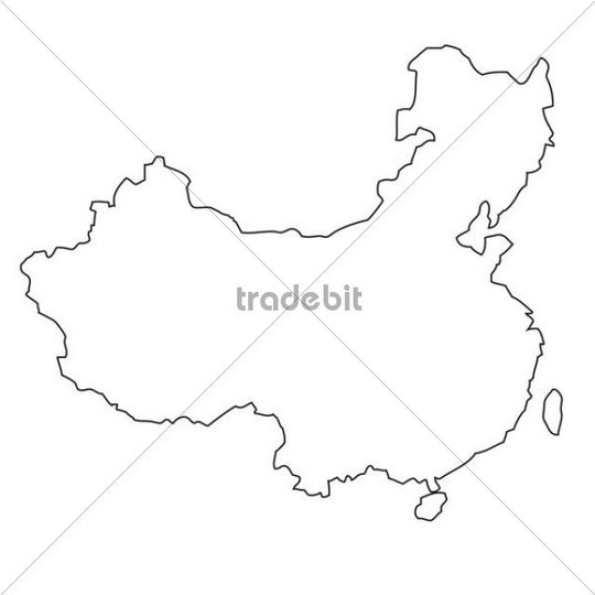 540x540 Outline, Map Of China