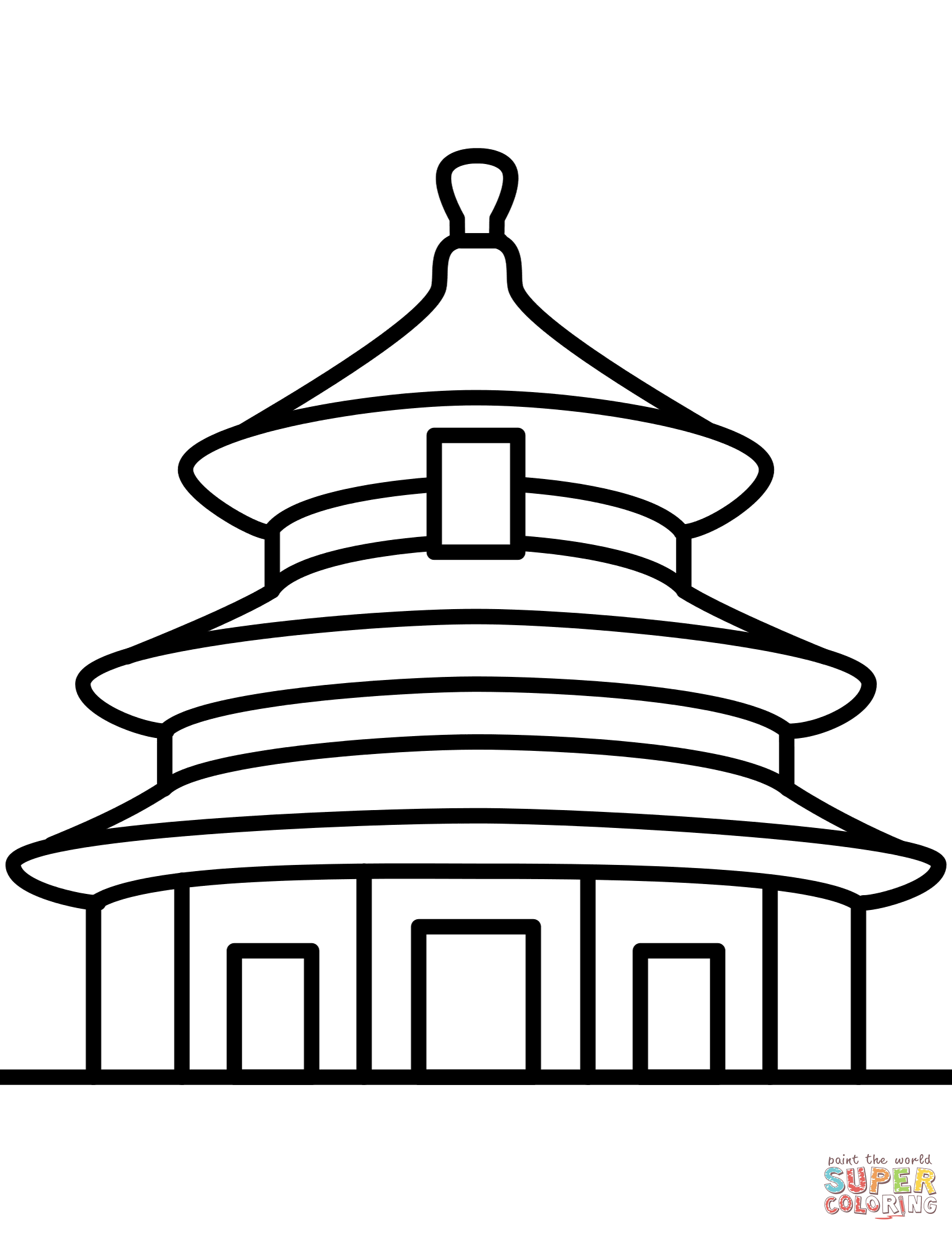 1545x2000 Temple Of Heaven In Beijing Coloring Page Free Printable