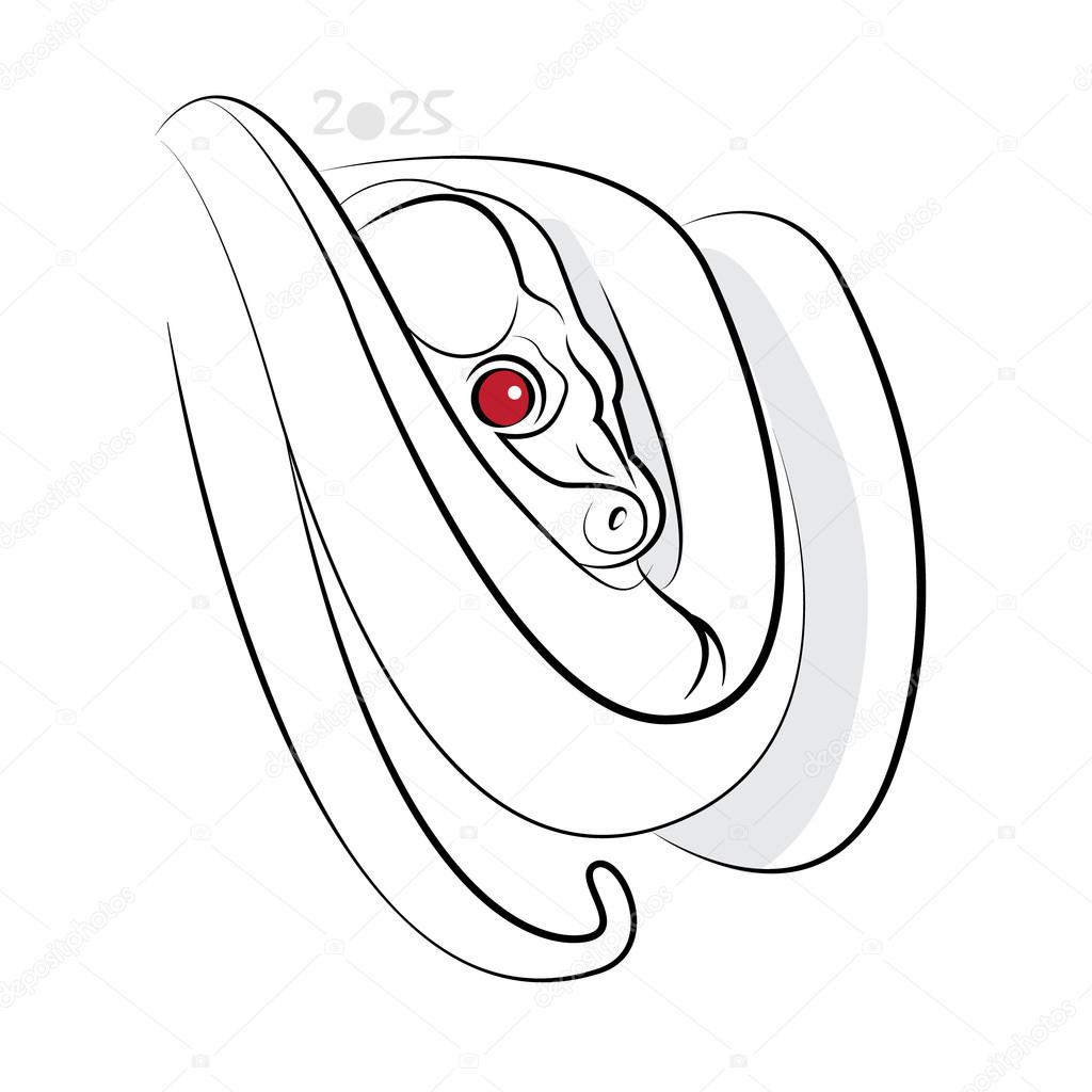 1024x1024 Chinese Calligraphy Snake 2025 Stock Vector Adamskyistudio