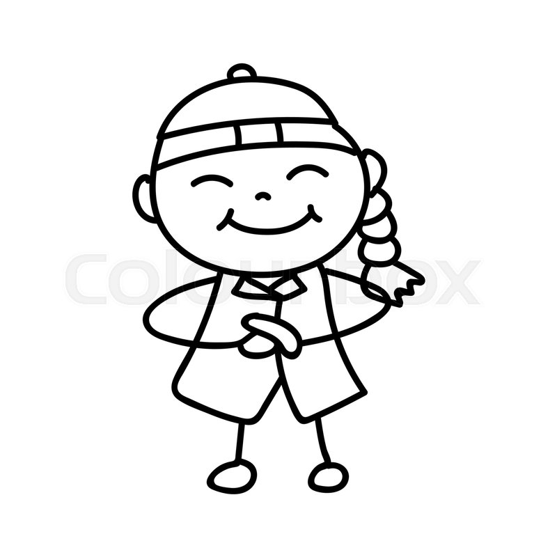 800x800 Hand Drawing Cartoon Character Kid Greeting For Happy Chinese New