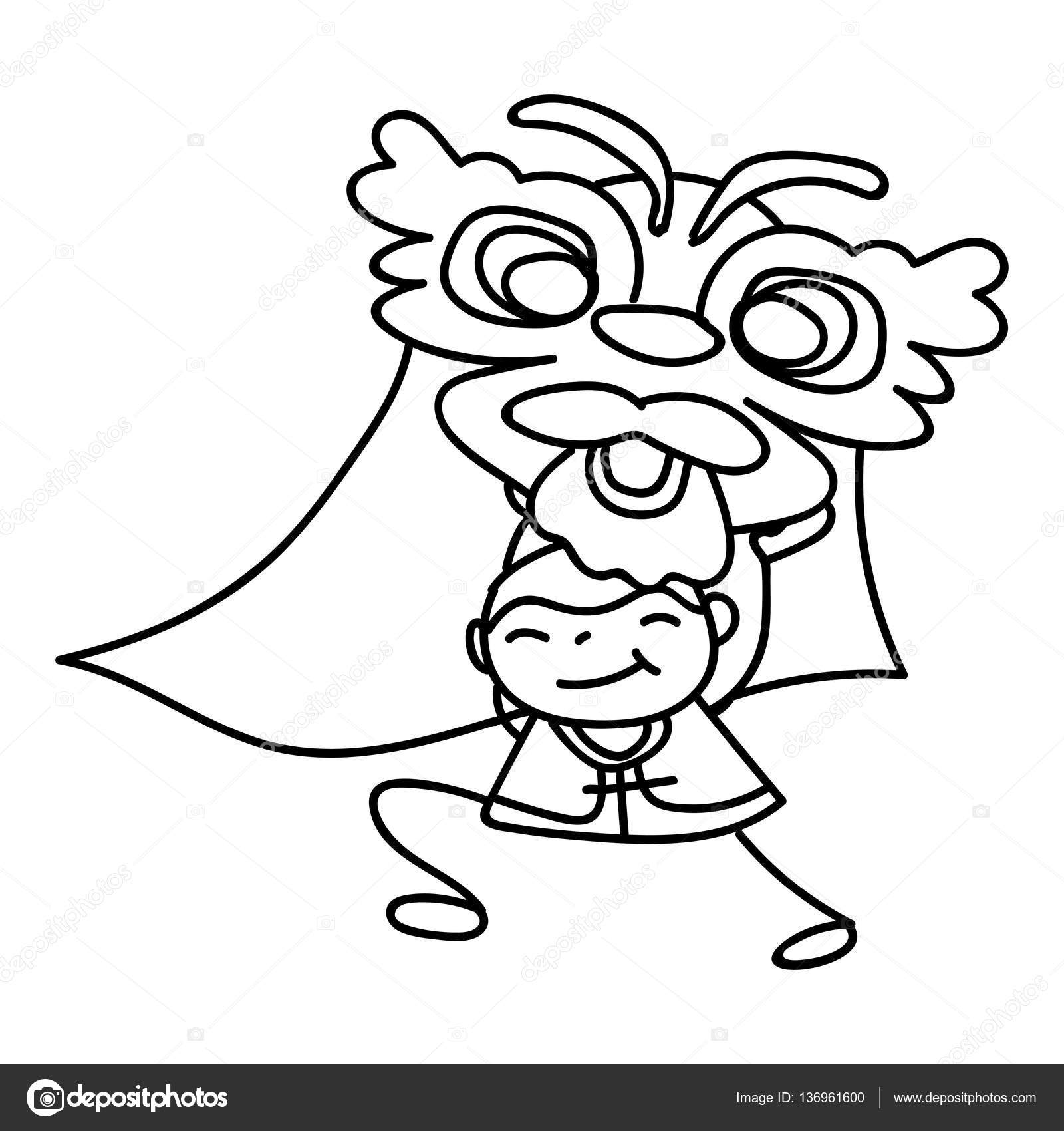 1600x1700 Hand Drawing Cartoon Chinese Stock Vector Atthameeni