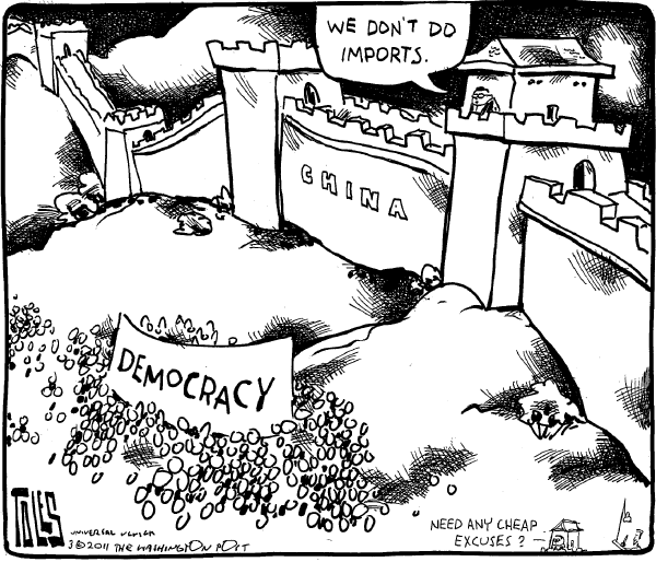 600x514 China Rejects Western Democracy China Cartoon
