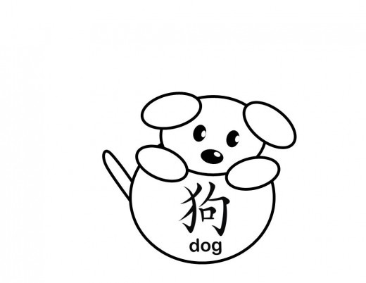 520x402 Cute Little Dog With A Ball That Has The Chinese Character