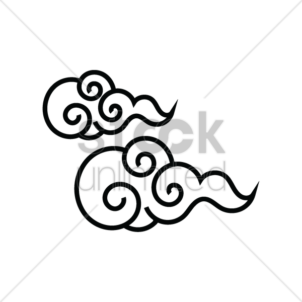 600x600 Oriental Chinese New Year Cloud Vector Image