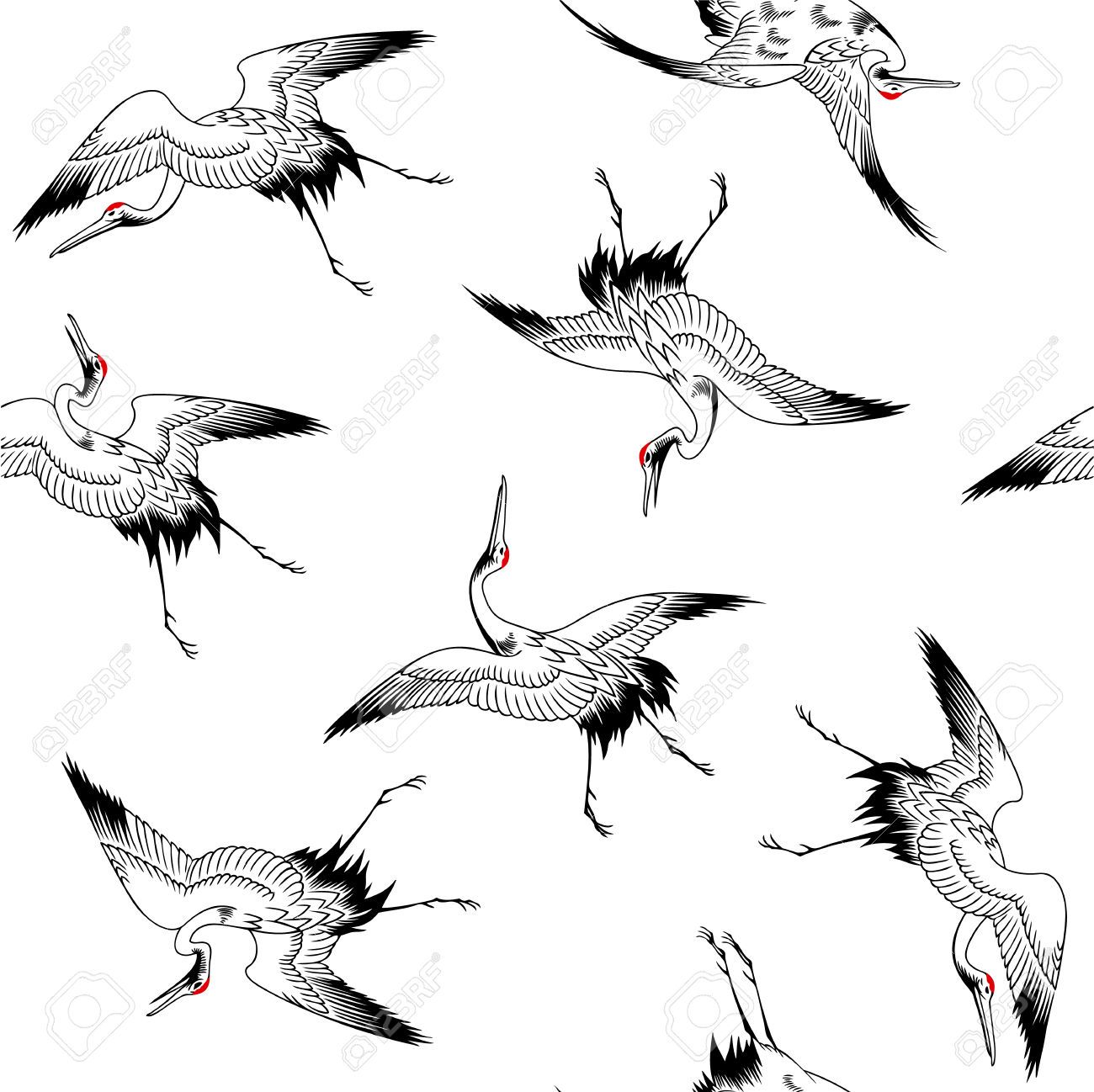 1300x1298 23902835 Japanese Crane Pattern Stock Vector Crane Bird.jpg (1300