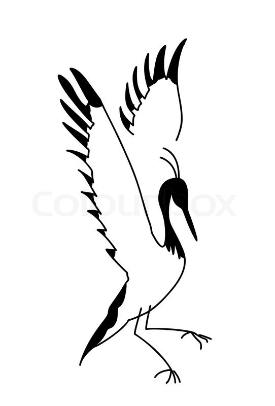 542x800 Silhouette Crane On White Background Stock Vector Colourbox