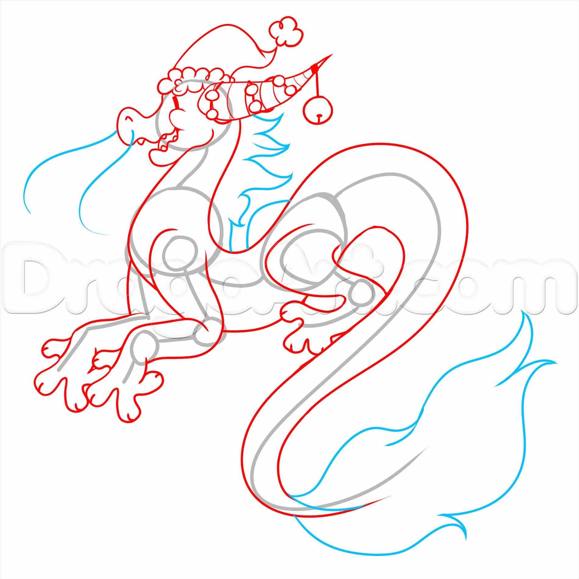 1899x1899 Drawing To Draw A Dragon Easy Step By Dragons Christmas Stuff Draw