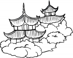 300x241 Pagodas Chinese Culture Coloring Page
