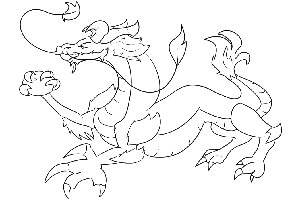 1024x768 Chinese Dragon Drawing (Digital) By Leonpaws516