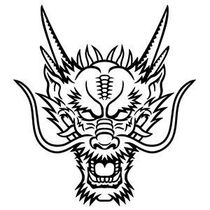 300x300 Chinese Dragon Mask Coloring Pages
