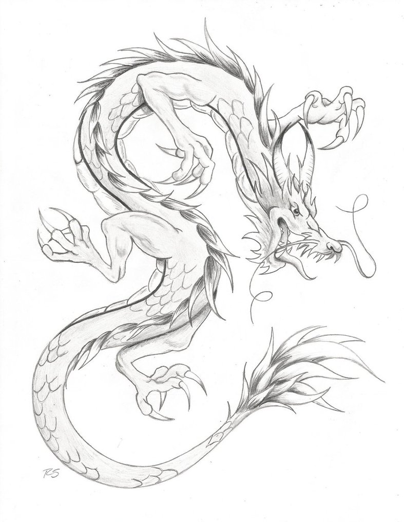 787x1015 Drawn Chinese Dragon Ancient