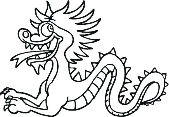 578x402 Chinese Dragon Coloring Pages New Year Dragon Drawing Dragon