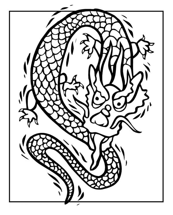 600x746 Chinese New Year Dragon Coloring Page
