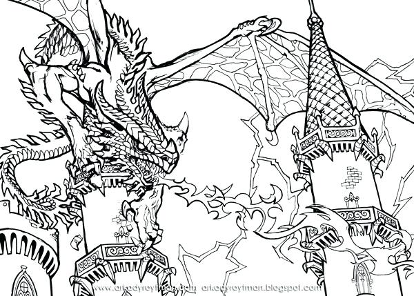600x429 Beautiful Dragons Coloring Pages Image Scary Kids Back To Post