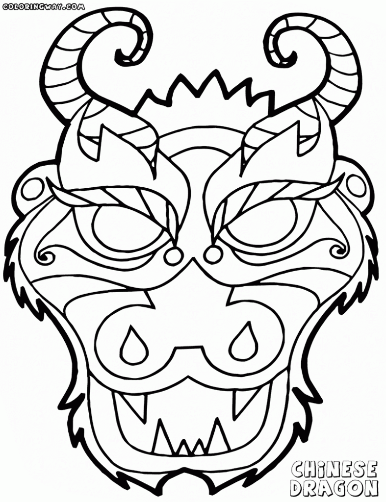 787x1024 Dragon Face Coloring Page Coloring Page For Kids