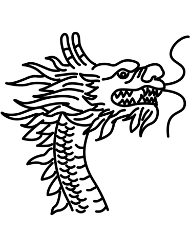 371x480 Chinese Dragon Head Coloring Page Free Printable Coloring Pages