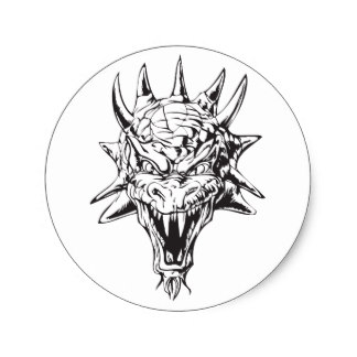 324x324 Dragon Head Stickers Zazzle