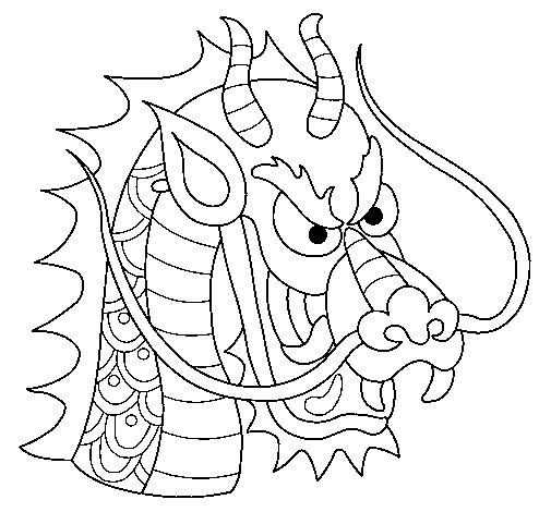 505x470 Head Chinese Dragon Coloring Pages