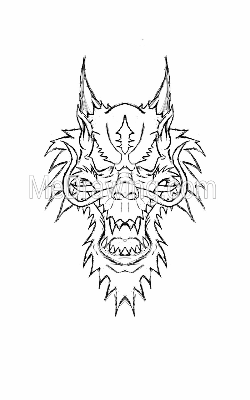800x1280 Chinese Dragon Head Drawing Chinese Dragon Head Sketch