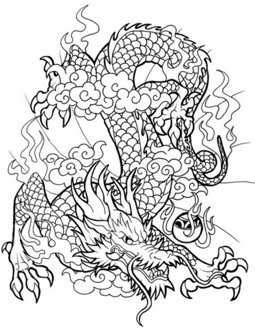 371x480 Chinese Dragon Coloring Page Free Printable Coloring Pages