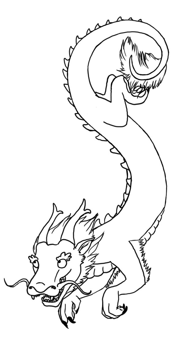 Chinese Dragon Line Drawing at GetDrawings | Free download