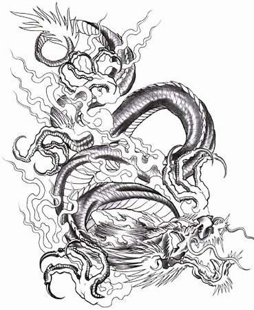Chinese Dragon Line Drawing at GetDrawings | Free download