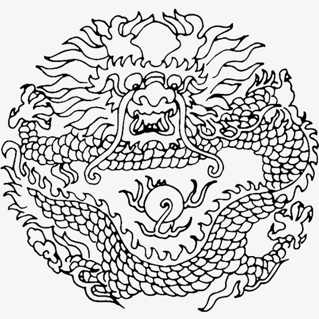 Chinese Dragon Line Drawing at GetDrawings | Free download