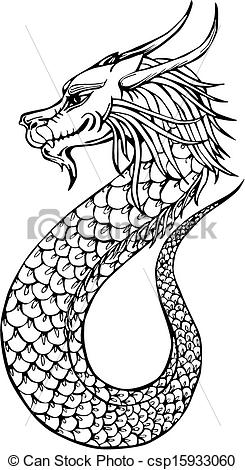 245x470 Black Amp White Clipart Chinese Dragon